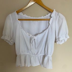 UO white shirt sleeved peasant blouse